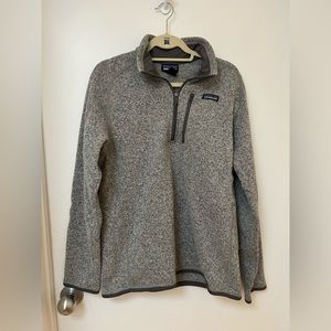 Patagonia Gray Better Sweater 1/4 Zip Fleece Pull Over Jacket in Grey - Men’s M